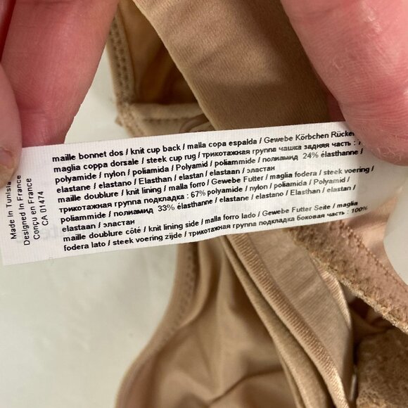 NEW Chantelle C Magnifique Underwire Minimizer Bra Tan Beige Size 36 H Nude NWOT - Picture 10 of 12